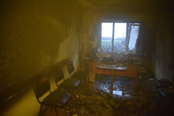 На станции «Николаев» тушили пожар