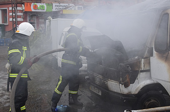 Елочка, гори! В Николаеве загорелся фургон с новогодними соснами (фото, видео)