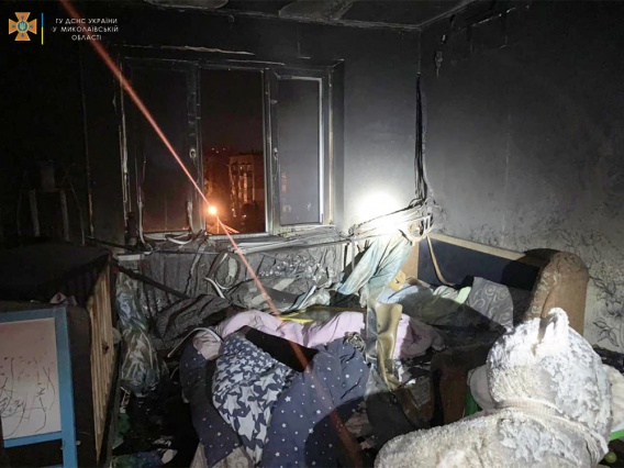 Ночью в городе Николаеве горела девятиэтажка