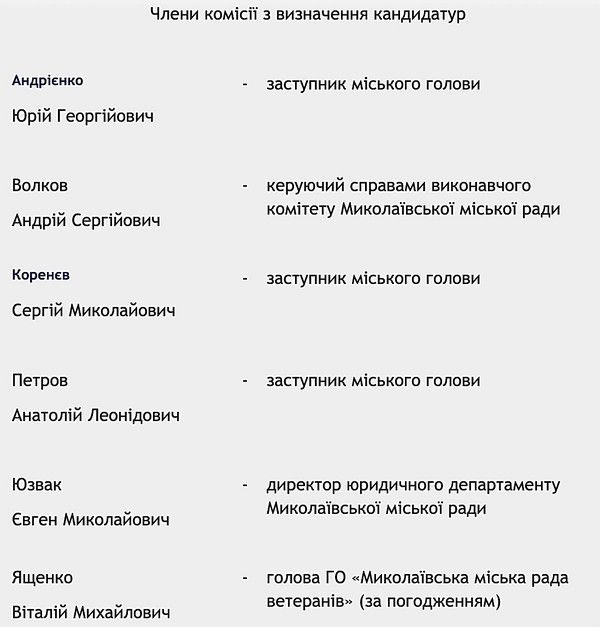 Мэр Николаев Сенкевич обновил состав городской «наградной» комиссии