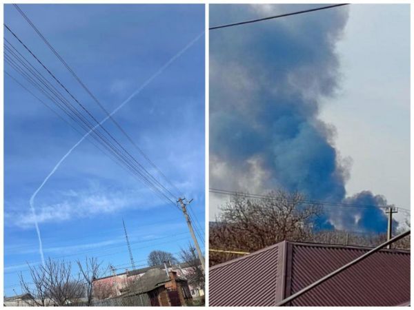 Возле Таганрога упал военный самолет