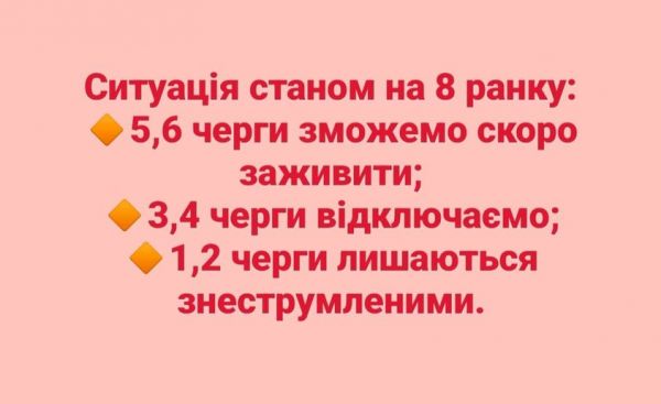 Утром 6 июня в Николаеве действуют графики отключений электроэнергии