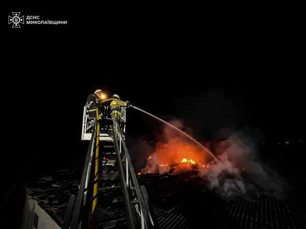 Под Николаевом горела дача, а после атаки дронов загорелось сельхозпредприятие