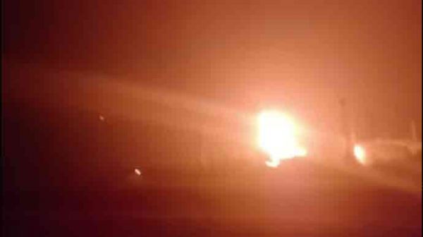 Горит нефтебаза в Краснодарском крае