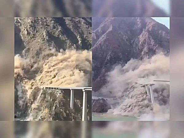 В Китае обрушился недавно построенный 758-метровый мост Хунци (видео)