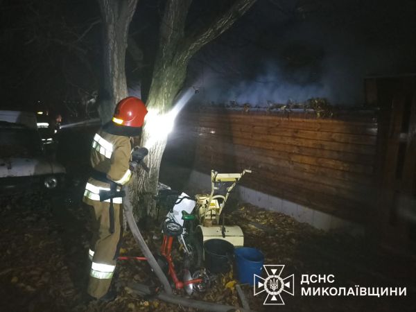 В Николаевской области произошел пожар в частном домовладении