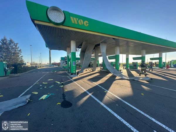 Удар по АЗС в Николаеве, один человек погиб, 15 раненых