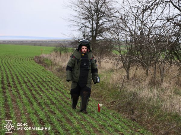 Разминирование Николаевщины: на засеянном поле саперы обезвредили более 30 боеприпасов