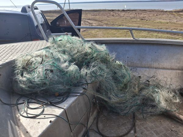 Николаевский рыбоохранный патруль вытащил из Ингула четверть километра сеток