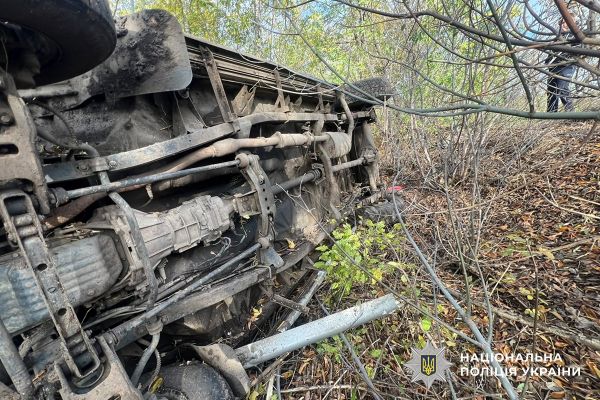 На Николаевщине слетел с дороги и перевернулся на бок китайский внедорожник (фото)